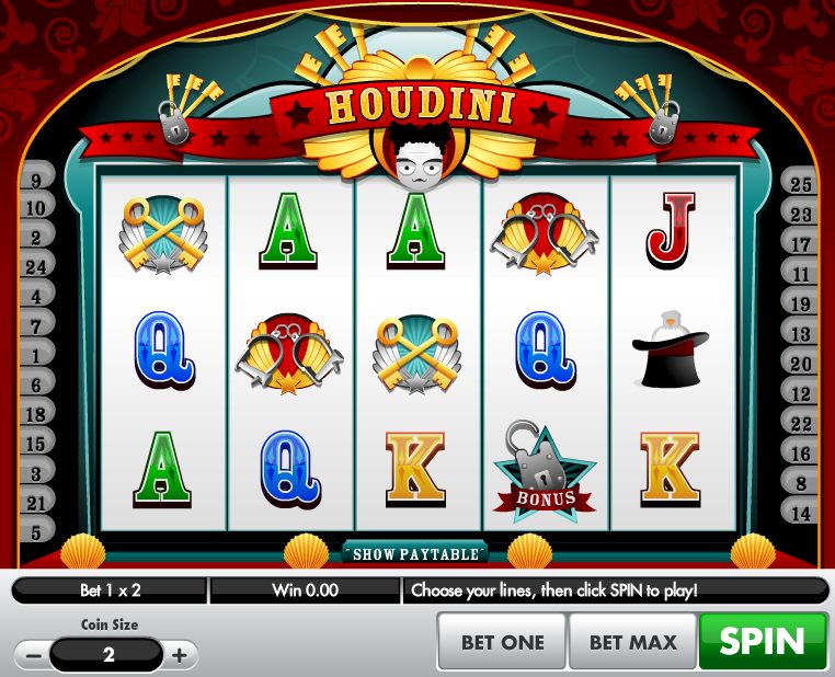 Houdini slot machine, bonus