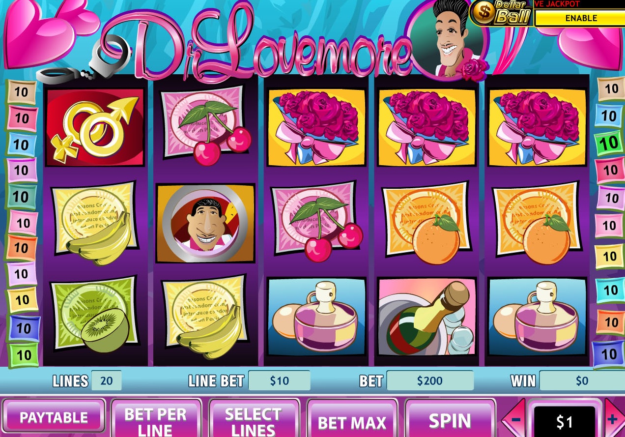 Biggest Win in Free Spin Bonus Mode on Dr Lovemore Slot Machine from Playtech