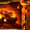 santa and fireplace