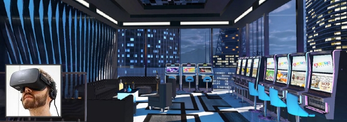 inside a casino using virtual reality headset