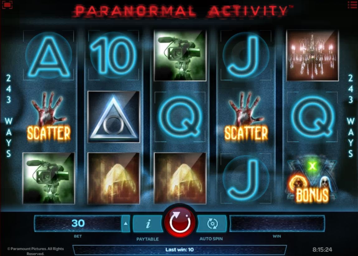 paranormal activity slot main game
