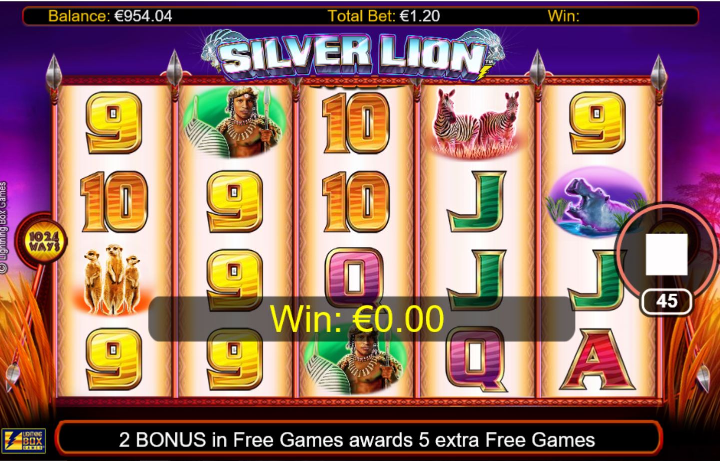 silver lion slot main game