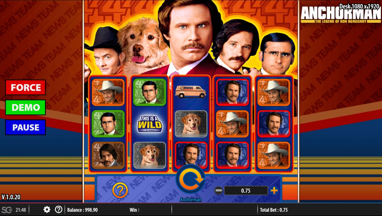 anchorman the legend of ron burgundy slot game