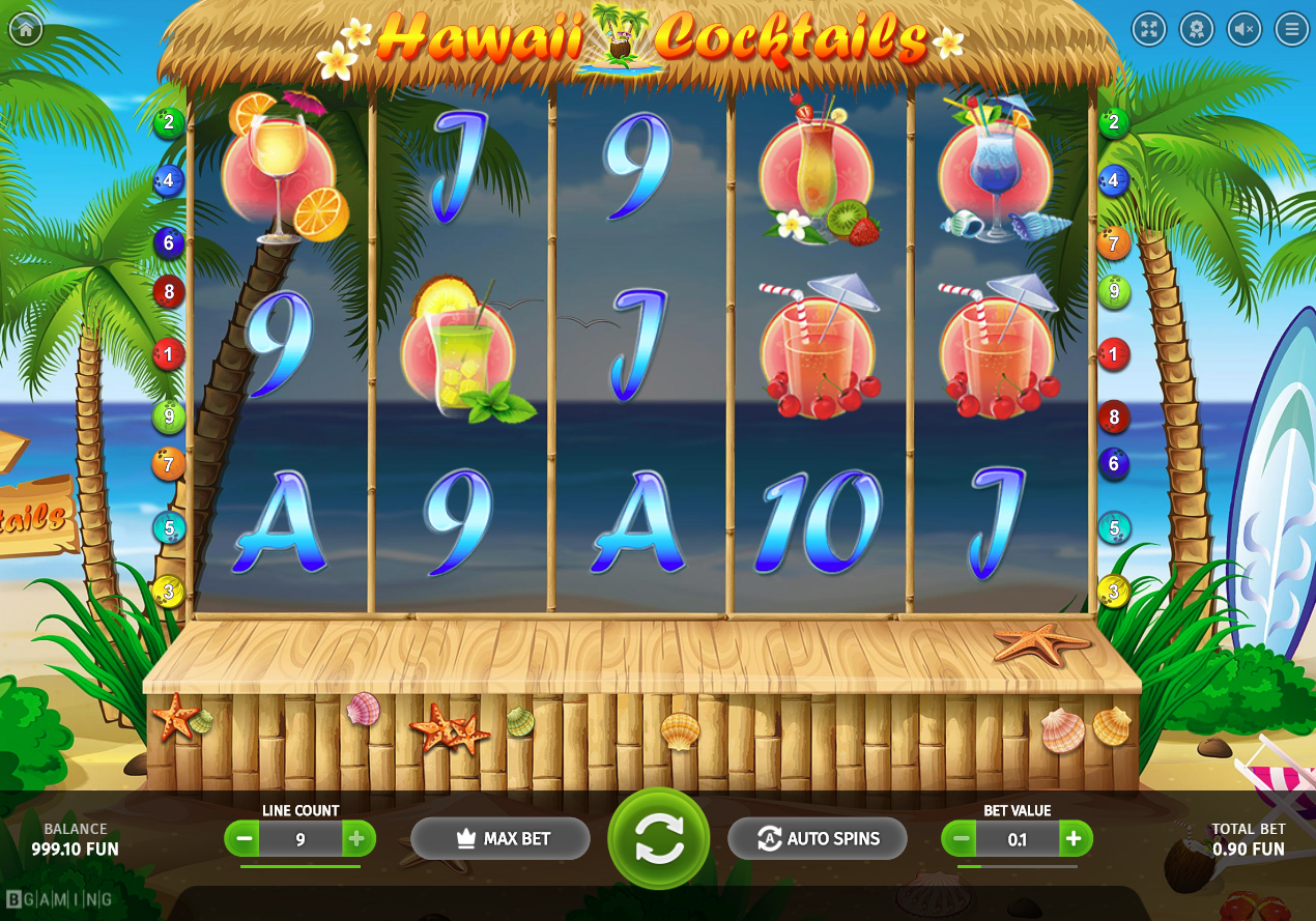 hawaii cocktails slot game