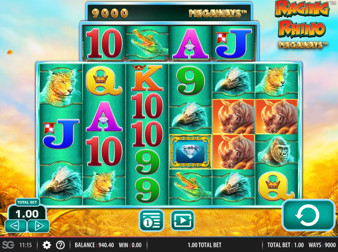 Raging Rhino Megaways slot see review and play demo free!