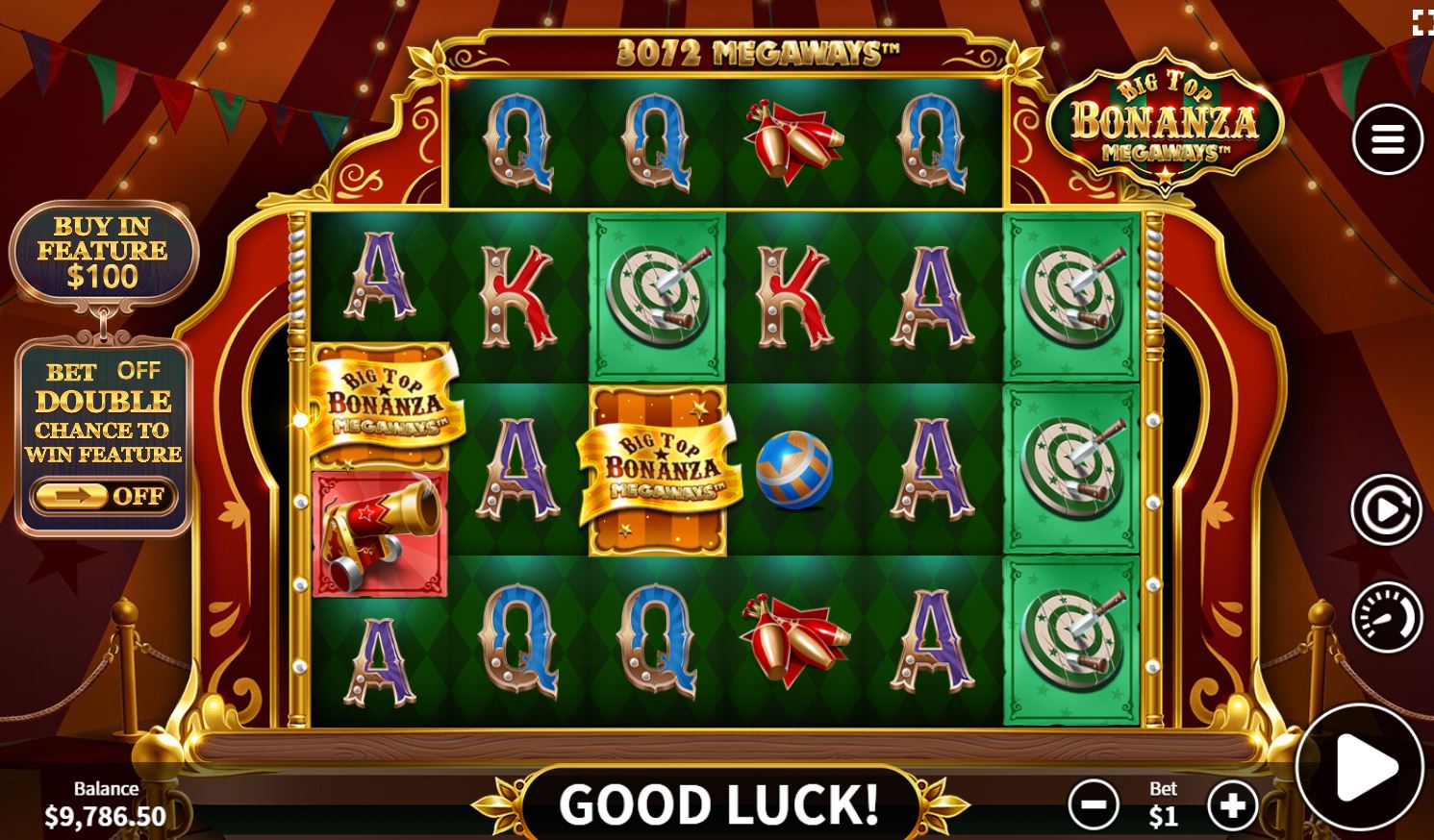 Big Top Bonanza Megaways - Big Win Bonus Buy Huge Megaways Big Multiplier Casino Slot Online