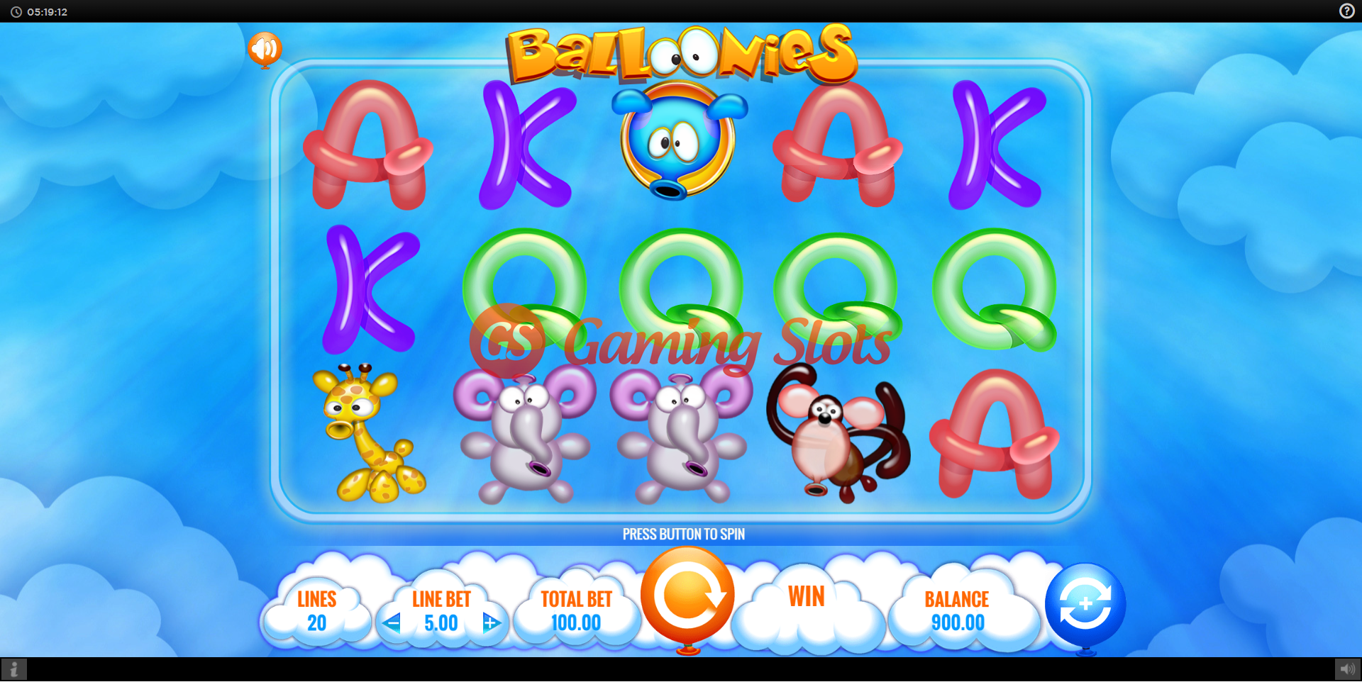 Base Game for Balloonies slot from IGT