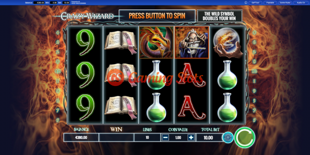 Base Game for Crazy Wizard slot from IGT