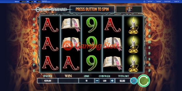 Base Game for Crazy Wizard slot from IGT