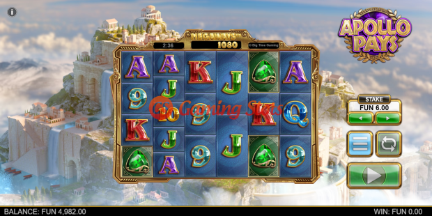 Base Game for Apollo Pays Megaways slot from Big Time Gaming