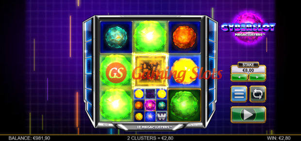 Base Game for Cyberslot Megaclusters slot from Big Time Gaming