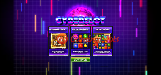 Game Intro for Cyberslot Megaclusters slot from Big Time Gaming