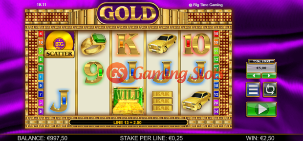 Base Game for Gold slot from Big Time Gaming