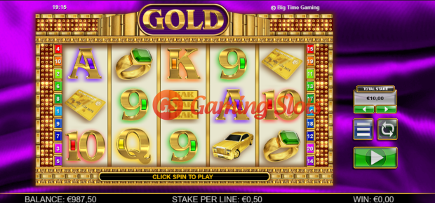 Base Game for Gold slot from Big Time Gaming