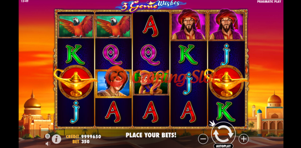 Base Game for 3 Genie Wishes slot by Pragmatic Play