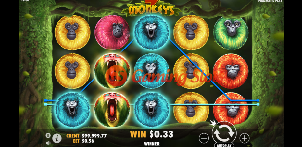 Base Game for 7 Monkeys slot by Pragmatic Play
