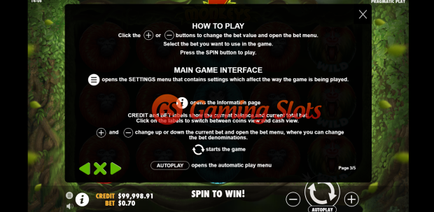 Game Rules for 7 Monkeys slot by Pragmatic Play