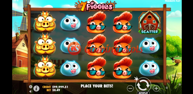 Base Game for 7 Piggies slot by Pragmatic Play