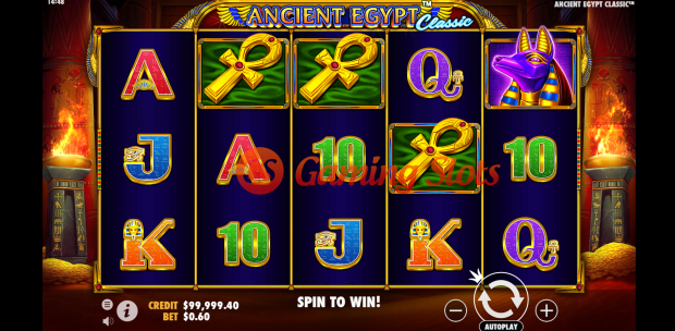 Base Game for Ancient Egypt Classic slot by Pragmatic Play