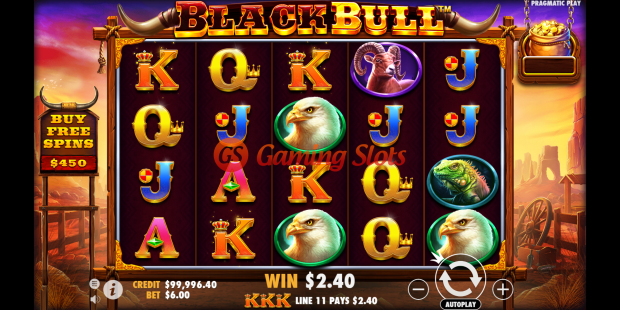 Base Game for Black Bull slot from Pragmatic Play