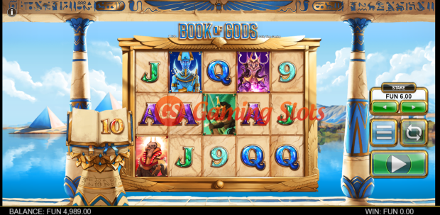 Base Game for Book of Gods slot from Big Time Gaming
