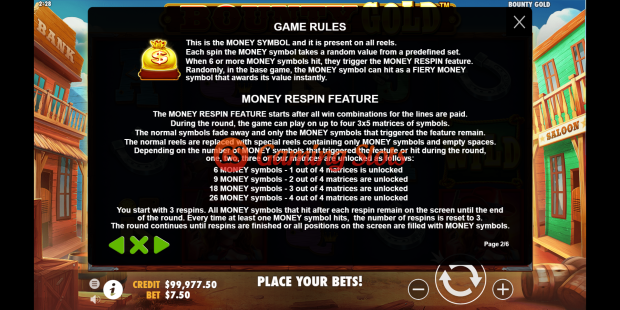 Game Rules for Bounty Gold slot from Pragmatic Play