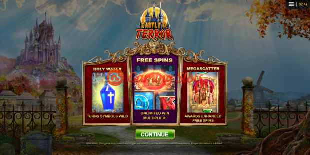 Game Intro for Castle of Terror slot from Big Time Gaming