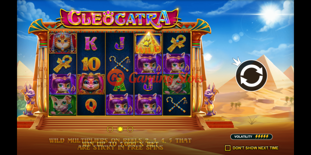 Game Intro for Cleocatra slot from Pragmatic Play