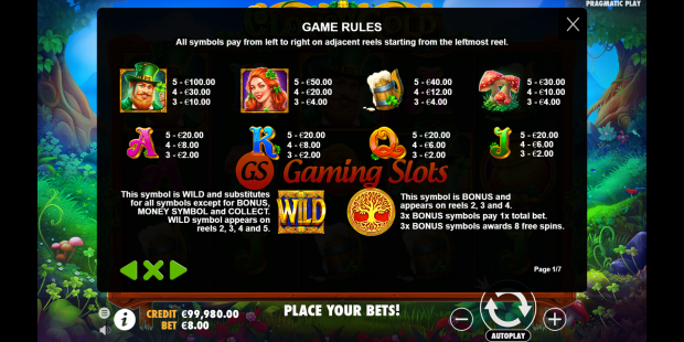 Game Rules for Clover Gold slot from Pragmatic Play