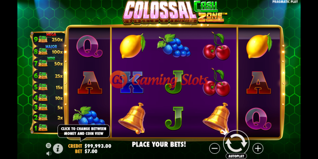 Base Game for Colossal Cash Zone slot from Pragmatic Play