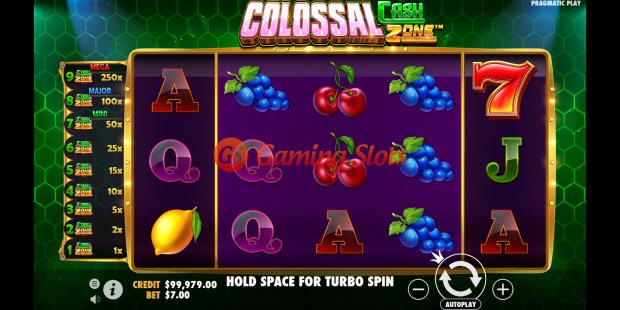 Base Game for Colossal Cash Zone slot from Pragmatic Play