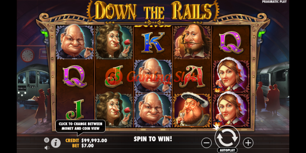 Base Game for Down The Rails slot from Pragmatic Play