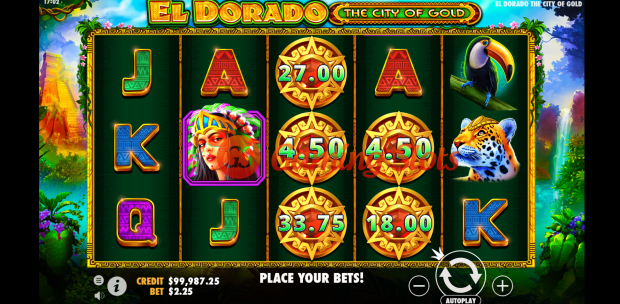 Base Game for El Dorado The City of Gold slot by Pragmatic Play