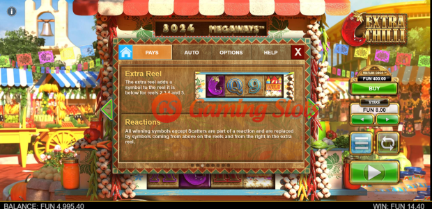 Game Rules for Extra Chilli slot from Big Time Gaming