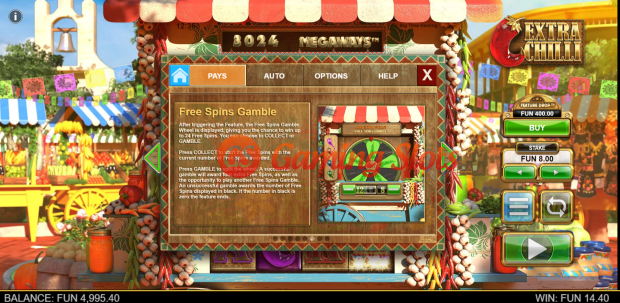 Game Rules for Extra Chilli slot from Big Time Gaming