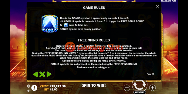 Game Rules for Fortune of Giza slot from Pragmatic Play