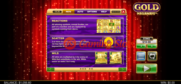 Game Rules for Gold Megaways slot from Big Time Gaming
