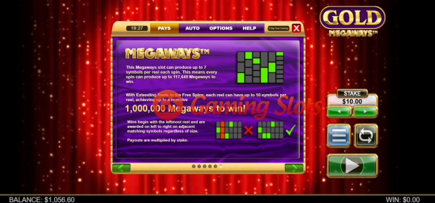 Game Rules for Gold Megaways slot from Big Time Gaming