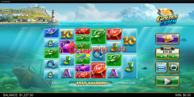 Base Game for Golden Catch Megaways slot from Big Time Gaming