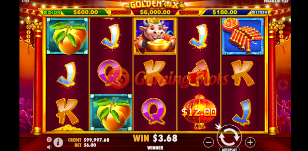 Base Game for Golden Ox slot by Pragmatic Play