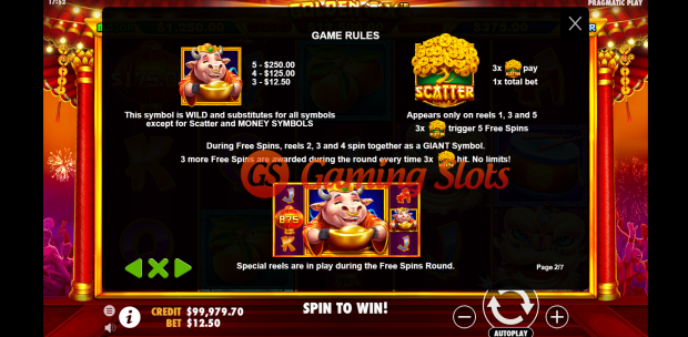 Game Rules for Golden Ox slot by Pragmatic Play