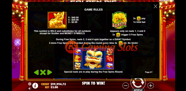 Game Rules for Golden Pig slot by Pragmatic Play