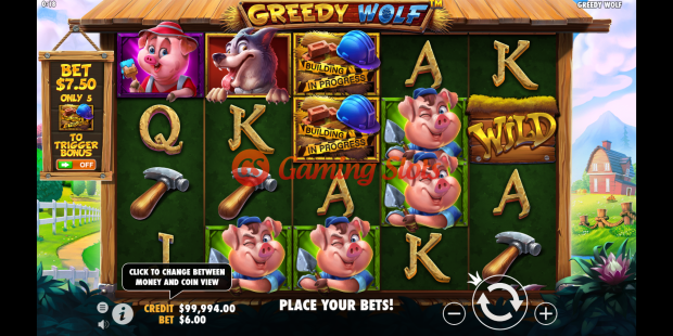 Base Game for Greedy Wolf slot from Pragmatic Play