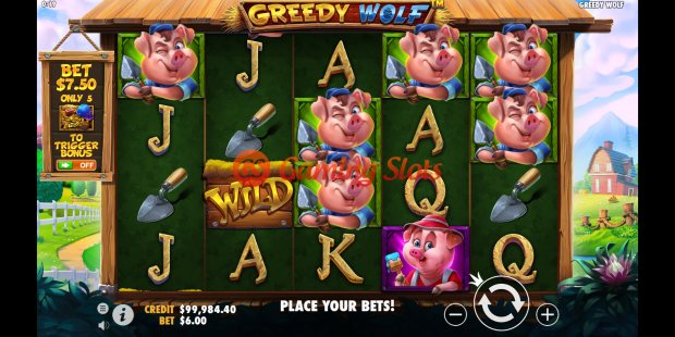 Base Game for Greedy Wolf slot from Pragmatic Play