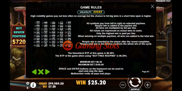 Game Rules for Happy Hooves slot from Pragmatic Play