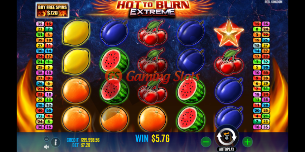 Base Game for Hot To Burn Extreme slot from Reel kingdom