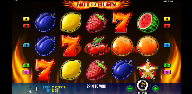 Base Game for Hot To Burn slot by Pragmatic Play