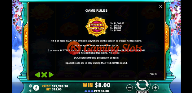 Game Rules for Jade Butterfly slot by Pragmatic Play