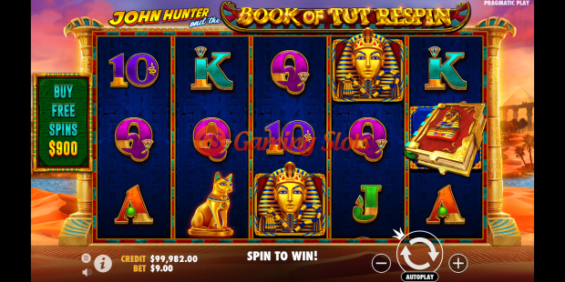 Base Game for John Hunter and The Book of Tut Respin slot from Pragmatic Play