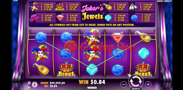 Base Game for Jokers Jewels slot by Pragmatic Play